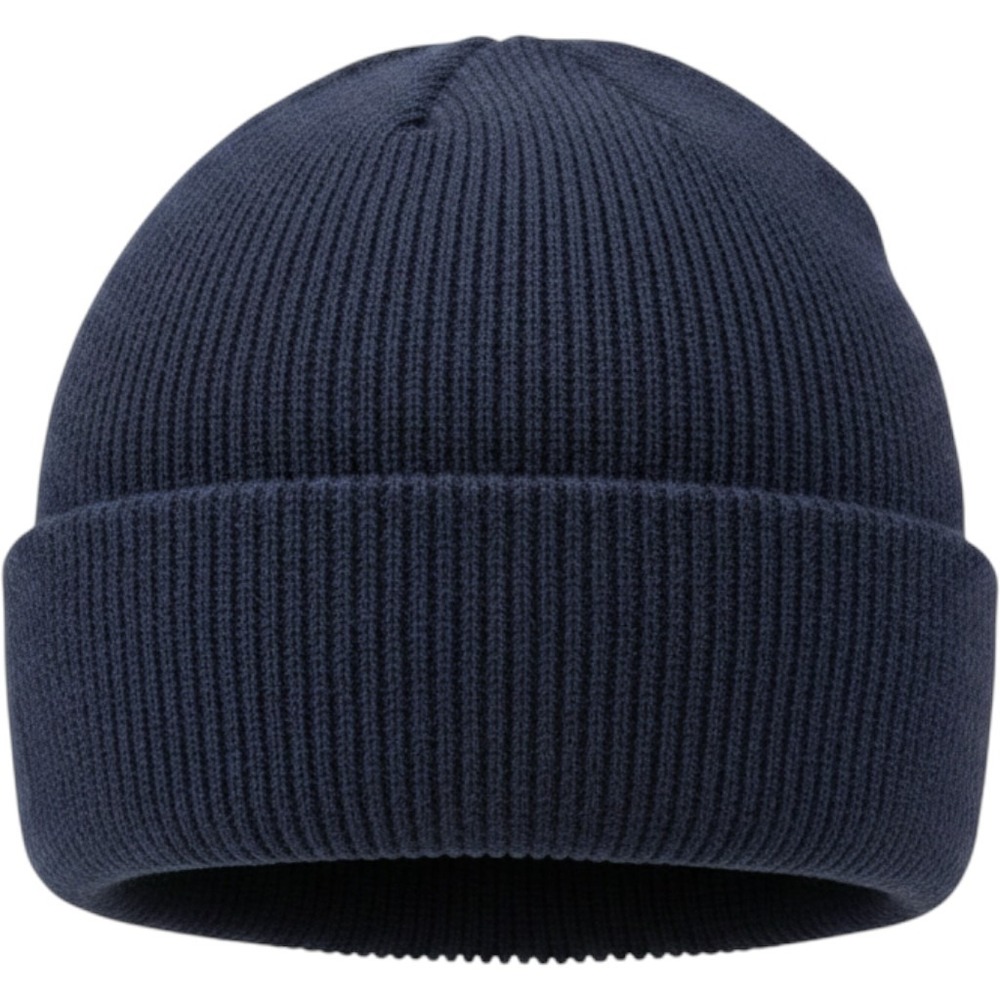 Two Blind Brothers Navy Blue Braille Logo Ribbed Knit Beanie Angora Blend Hat‎